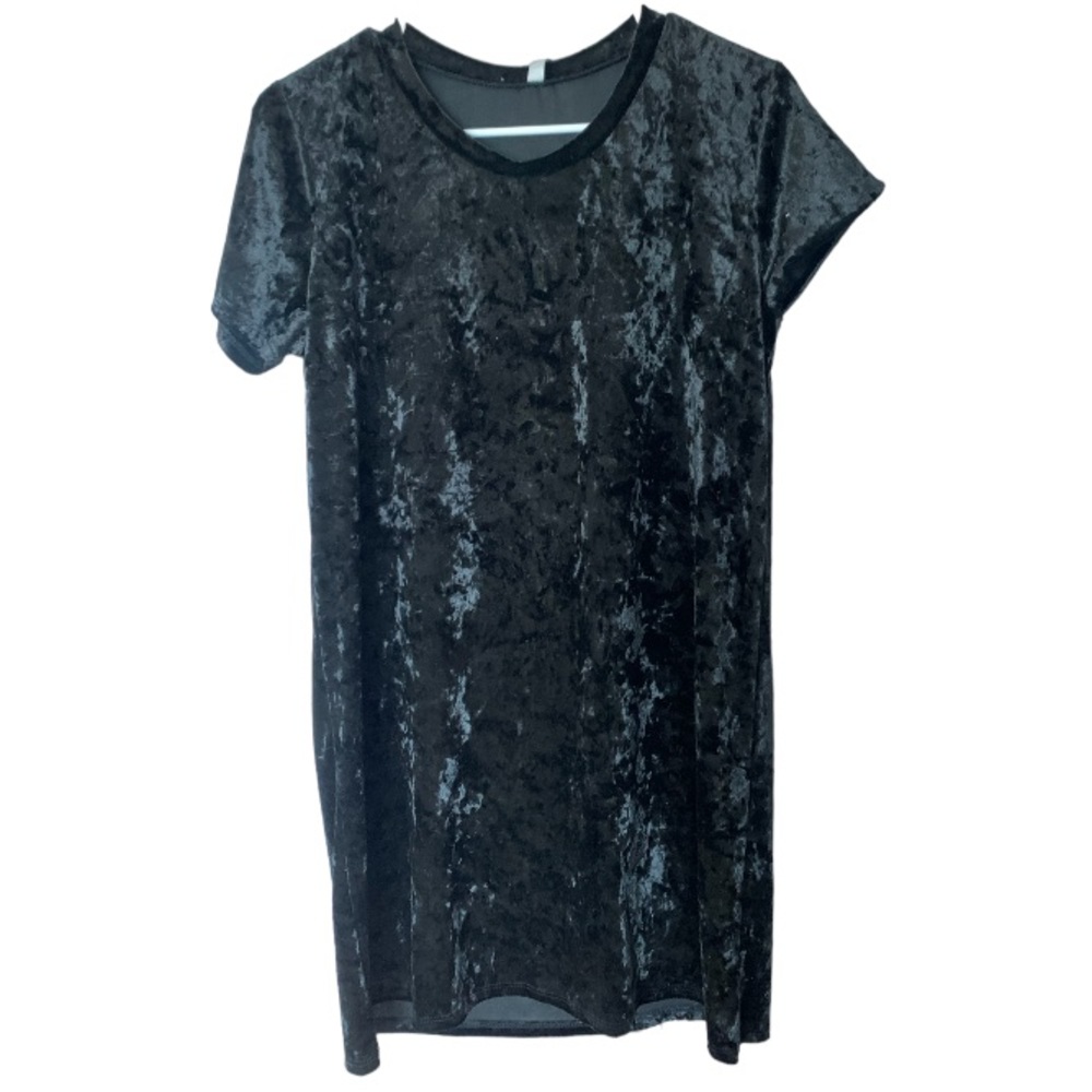 Acting Pro Crushed Black Velvet Mini Dress Size Medium